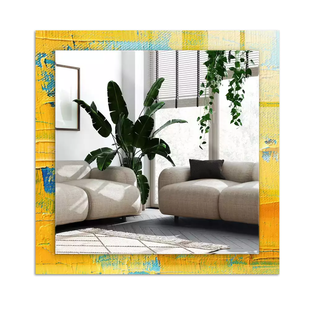 Lustro dekoracyjne z motywem abstrakcyjnego obrazu olejnego