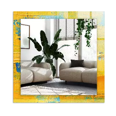 Lustro dekoracyjne z motywem abstrakcyjnego obrazu olejnego