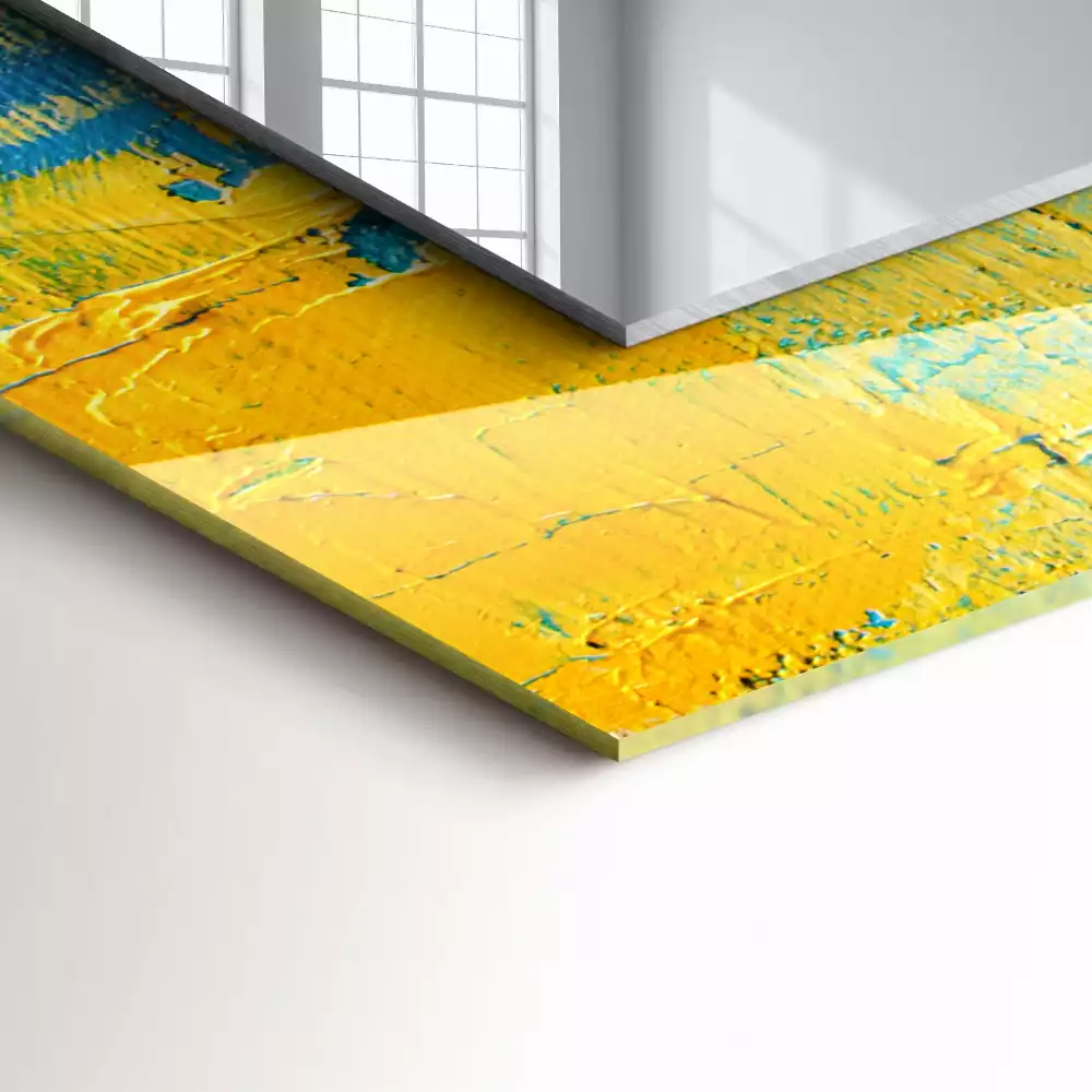 Lustro dekoracyjne z motywem abstrakcyjnego obrazu olejnego