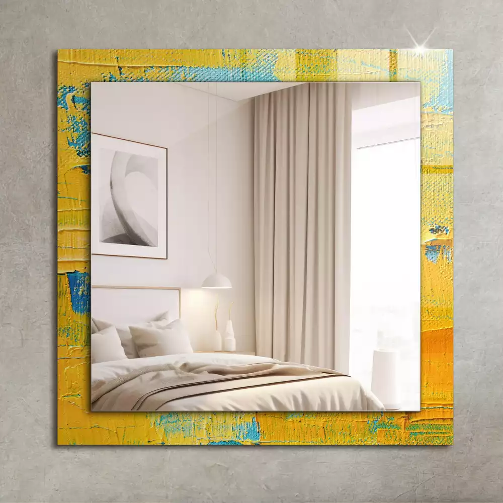 Lustro dekoracyjne z motywem abstrakcyjnego obrazu olejnego
