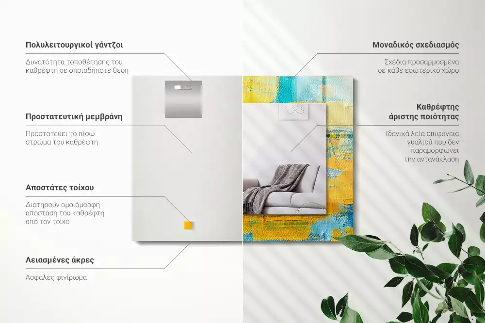 Lustro dekoracyjne z motywem abstrakcyjnego obrazu olejnego