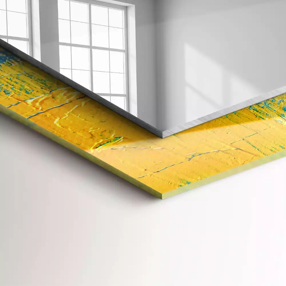 Lustro dekoracyjne z motywem abstrakcyjnego obrazu olejnego