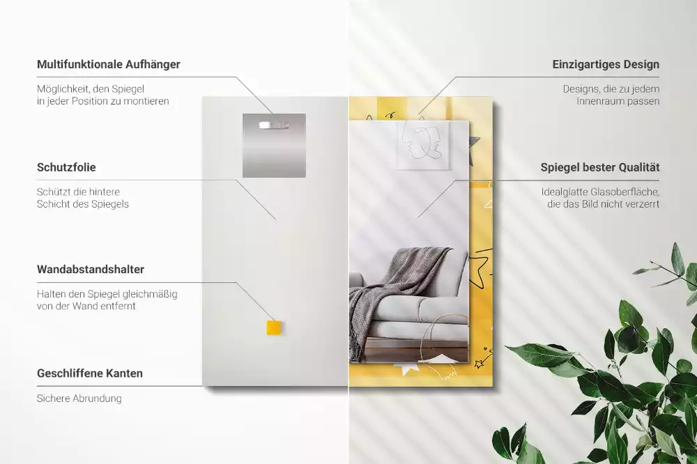 Lustro prostokątne z nadrukiem przedstawiającym rysunki różnych gwiazd