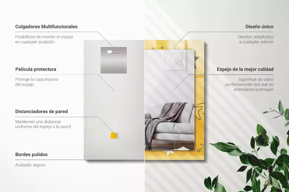 Lustro prostokątne z nadrukiem przedstawiającym rysunki różnych gwiazd