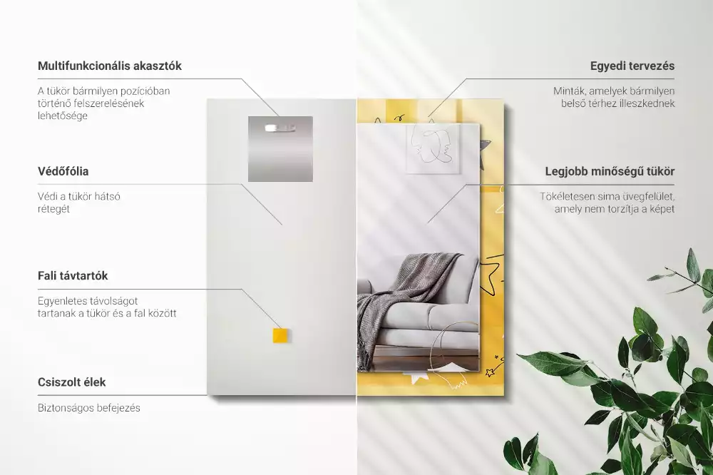 Lustro prostokątne z nadrukiem przedstawiającym rysunki różnych gwiazd