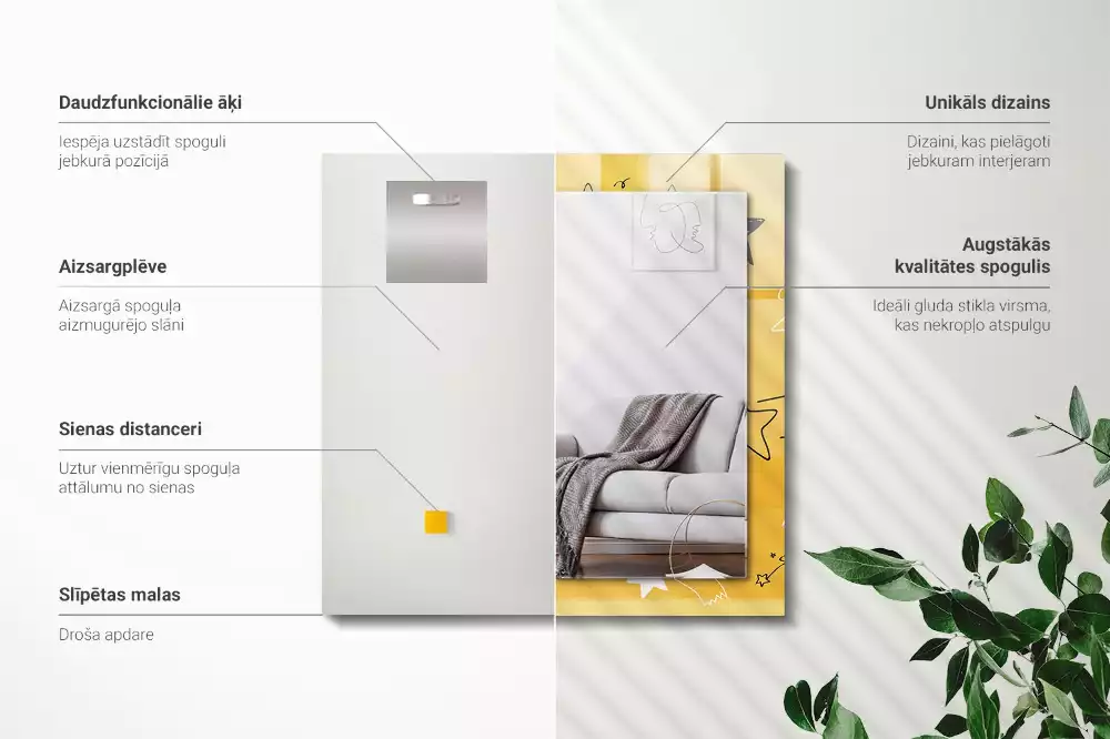 Lustro prostokątne z nadrukiem przedstawiającym rysunki różnych gwiazd