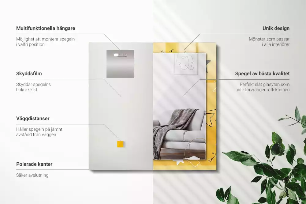 Lustro prostokątne z nadrukiem przedstawiającym rysunki różnych gwiazd