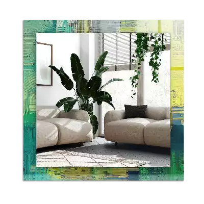 Lustro dekoracyjne z nadrukiem przedstawiającym abstrakcyjną kompozycję kolorów