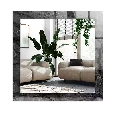 Lustro dekoracyjne prostokątne Czarna skała pęknięcia