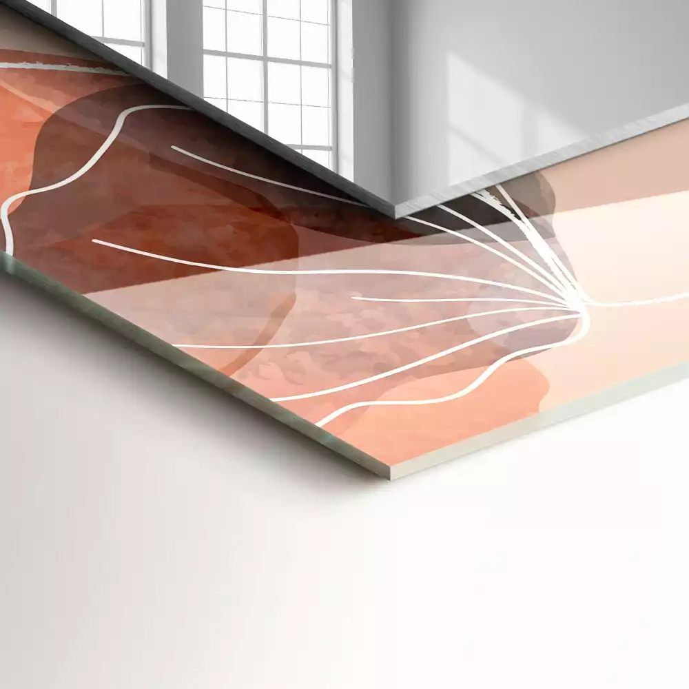 Lustro dekoracyjne w abstrakcyjne motywy kwiatowe