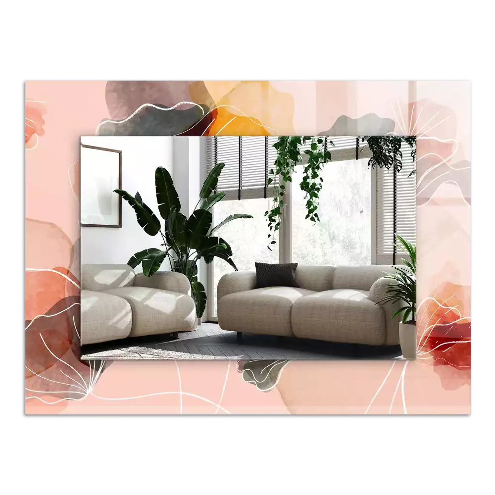 Lustro dekoracyjne w abstrakcyjne motywy kwiatowe