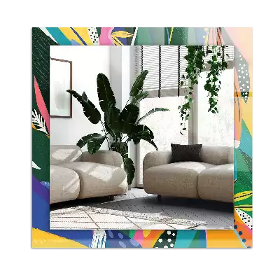 Lustro z nadrukiem dekoracyjne prostokątne Kolorowy abstrakcyjny wzór