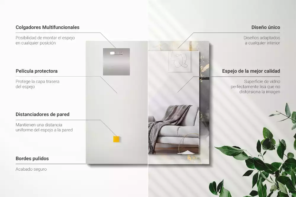 Lustro dekoracyjne w stylu abstrakcyjnej sztuki nowoczesnej