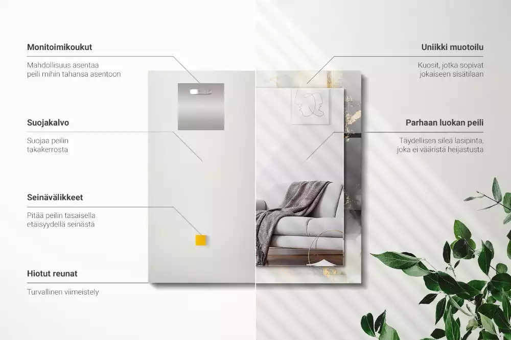 Lustro dekoracyjne w stylu abstrakcyjnej sztuki nowoczesnej