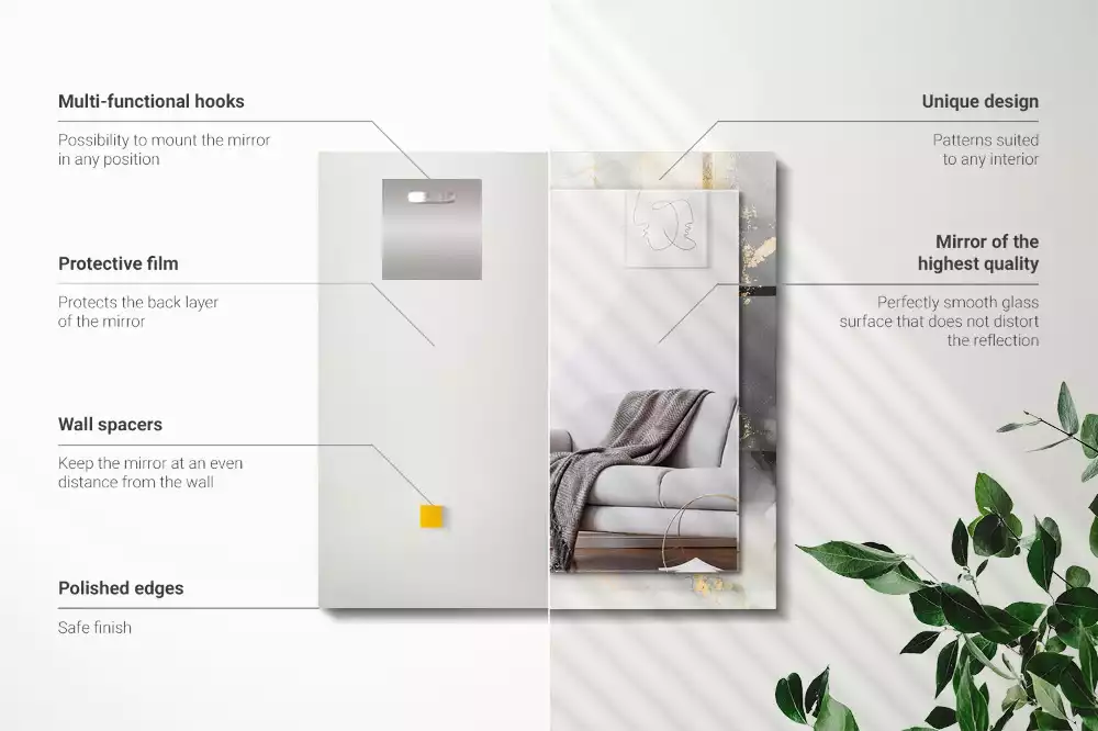 Lustro dekoracyjne w stylu abstrakcyjnej sztuki nowoczesnej