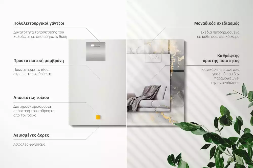 Lustro dekoracyjne w stylu abstrakcyjnej sztuki nowoczesnej