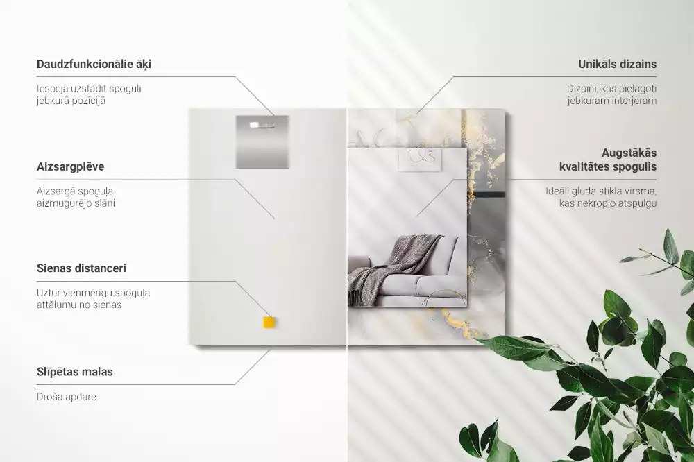 Lustro dekoracyjne w stylu abstrakcyjnej sztuki nowoczesnej