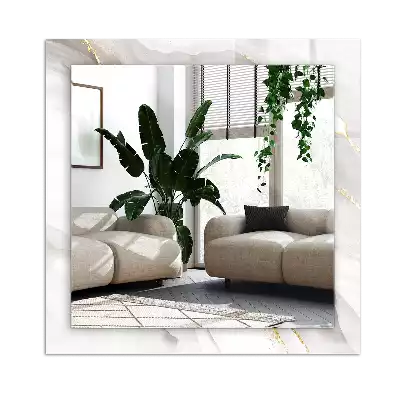 Lustro dekoracyjne prostokątne z nadrukiem w motyw szarego marmuru