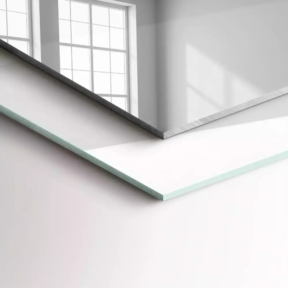 Lustro dekoracyjne prostokątne z nadrukiem w motyw szarego marmuru