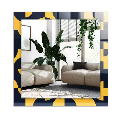 Lustro dekoracyjne prostokątne z abstrakcyjnym wzorem geometrycznym