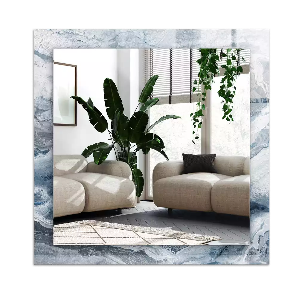 Lustro prostokątne z nadrukiem w motywie marmuru w odcieniach