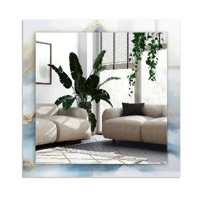 Lustro dekoracyjne prostokątne z motywem gór we mgle