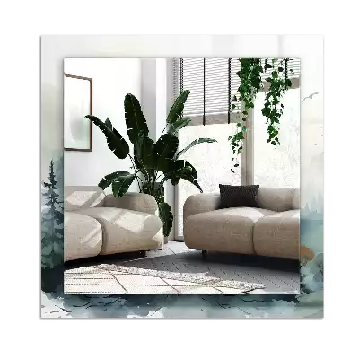 Lustro dekoracyjne prostokątne Las we mgle