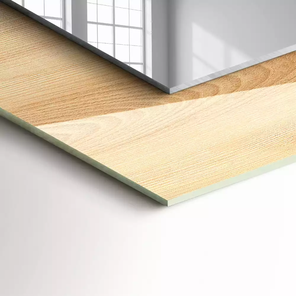 Lustro dekoracyjne w drewnianej teksturze desek