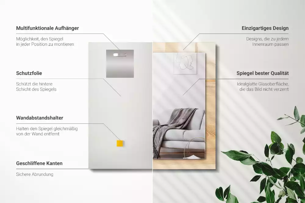 Lustro dekoracyjne w drewnianej teksturze desek