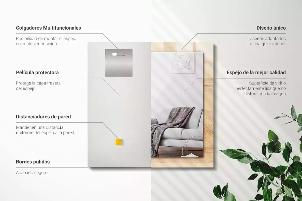 Lustro dekoracyjne w drewnianej teksturze desek