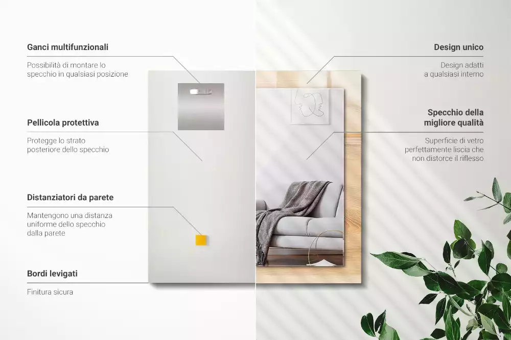 Lustro dekoracyjne w drewnianej teksturze desek