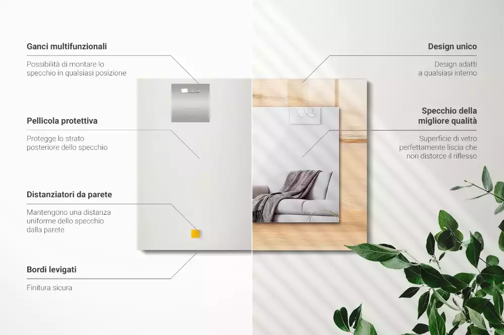 Lustro dekoracyjne w drewnianej teksturze desek