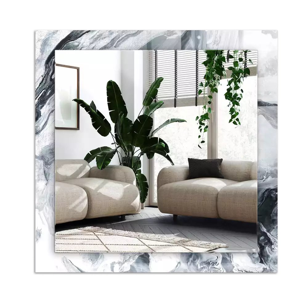 Lustro dekoracyjne prostokątne z nadrukiem przedstawiającym abstrakcyjną kompozycję malarską