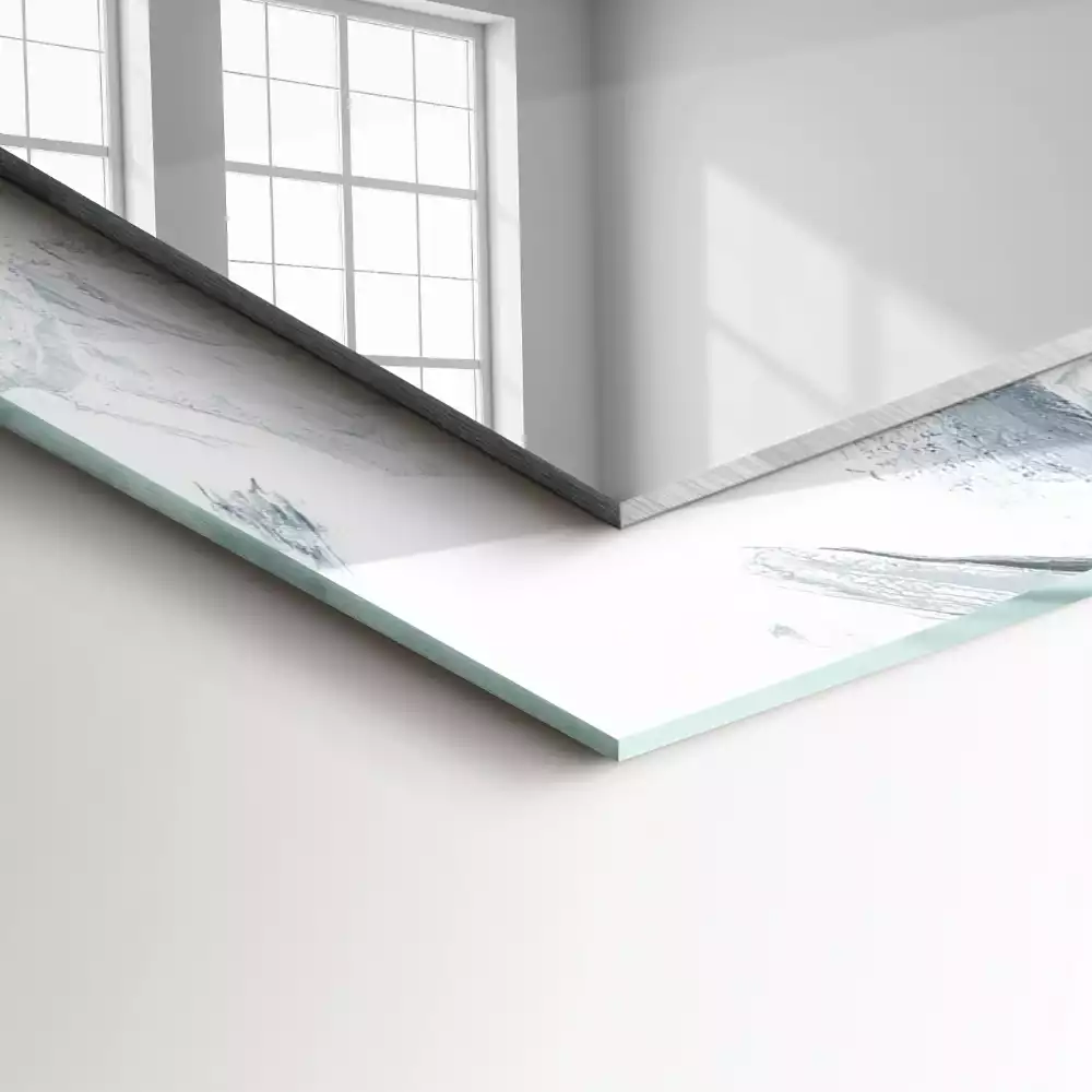 Lustro dekoracyjne prostokątne z nadrukiem przedstawiającym abstrakcyjną kompozycję malarską