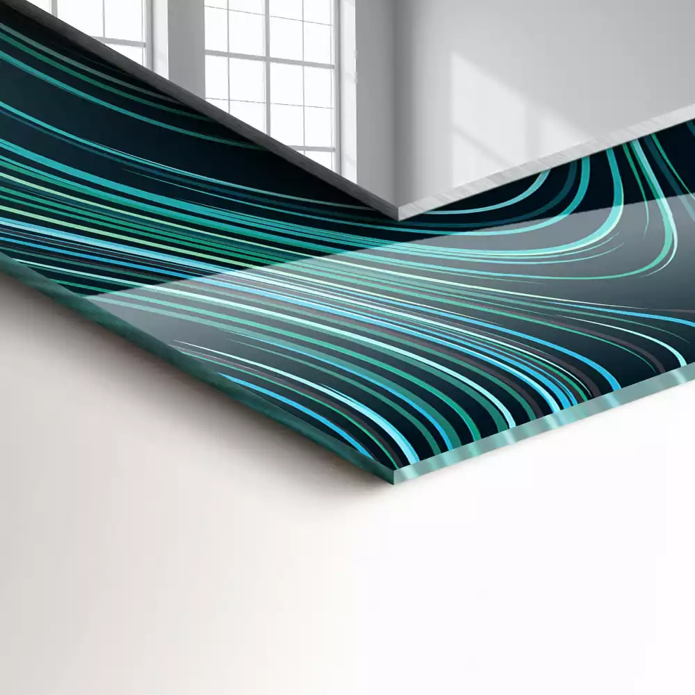 Lustro dekoracyjne o abstrakcyjnych liniach i wzorach