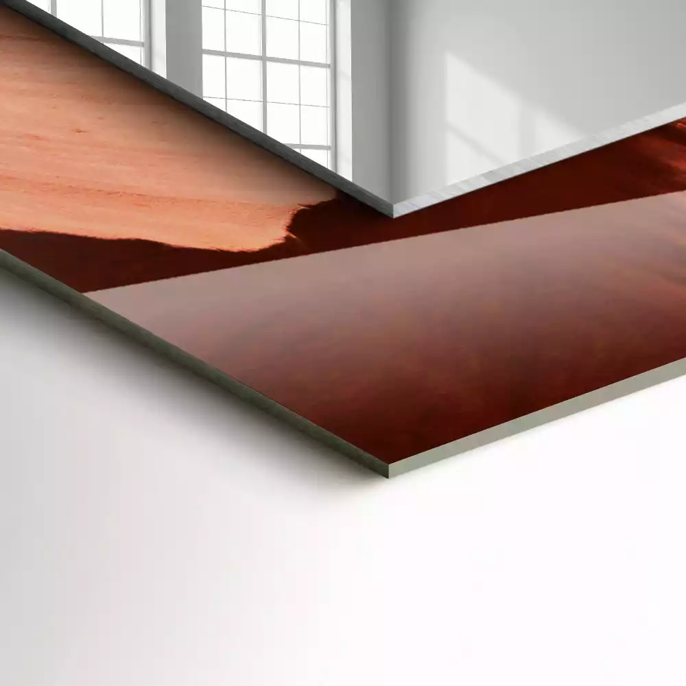 Lustro dekoracyjne z nadrukiem przedstawiającym kanion pustynny ze skalnymi formacjami