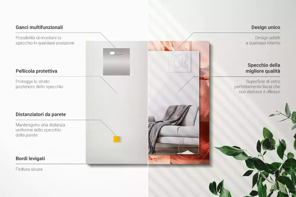 Lustro dekoracyjne z nadrukiem przedstawiającym kanion pustynny ze skalnymi formacjami