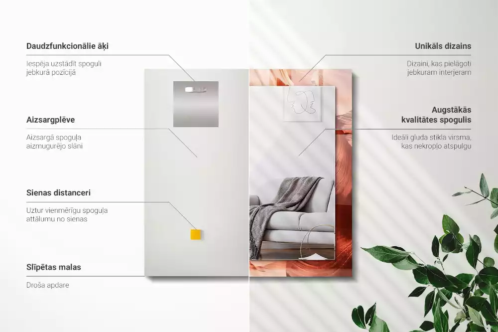 Lustro dekoracyjne z nadrukiem przedstawiającym kanion pustynny ze skalnymi formacjami