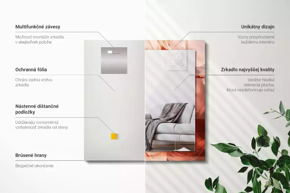 Lustro dekoracyjne z nadrukiem przedstawiającym kanion pustynny ze skalnymi formacjami