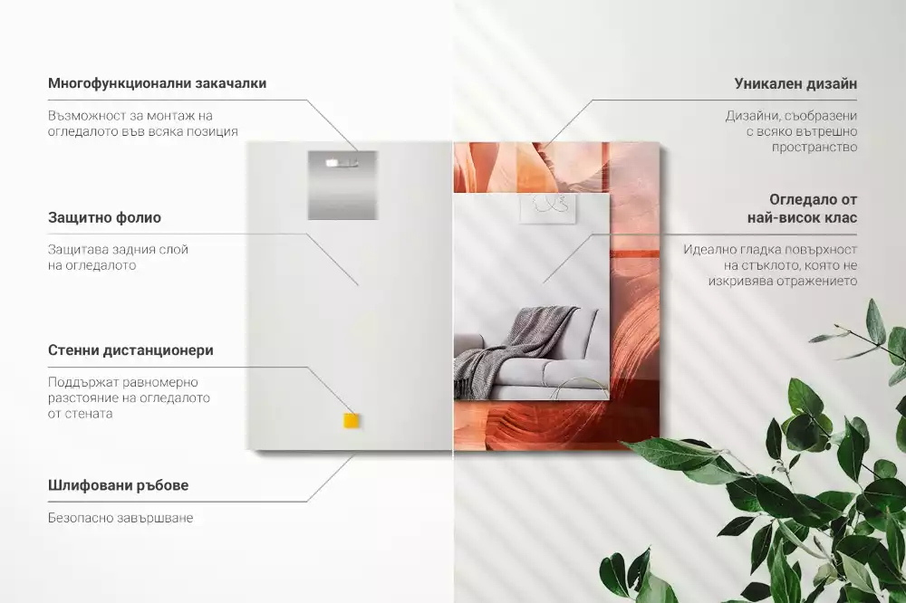 Lustro dekoracyjne z nadrukiem przedstawiającym kanion pustynny ze skalnymi formacjami