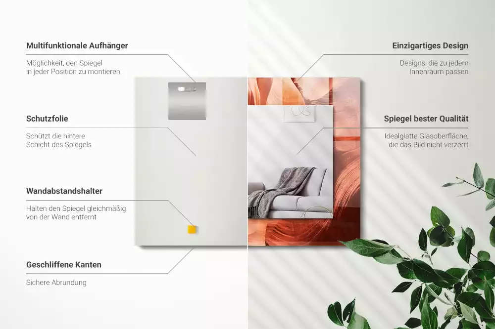 Lustro dekoracyjne z nadrukiem przedstawiającym kanion pustynny ze skalnymi formacjami