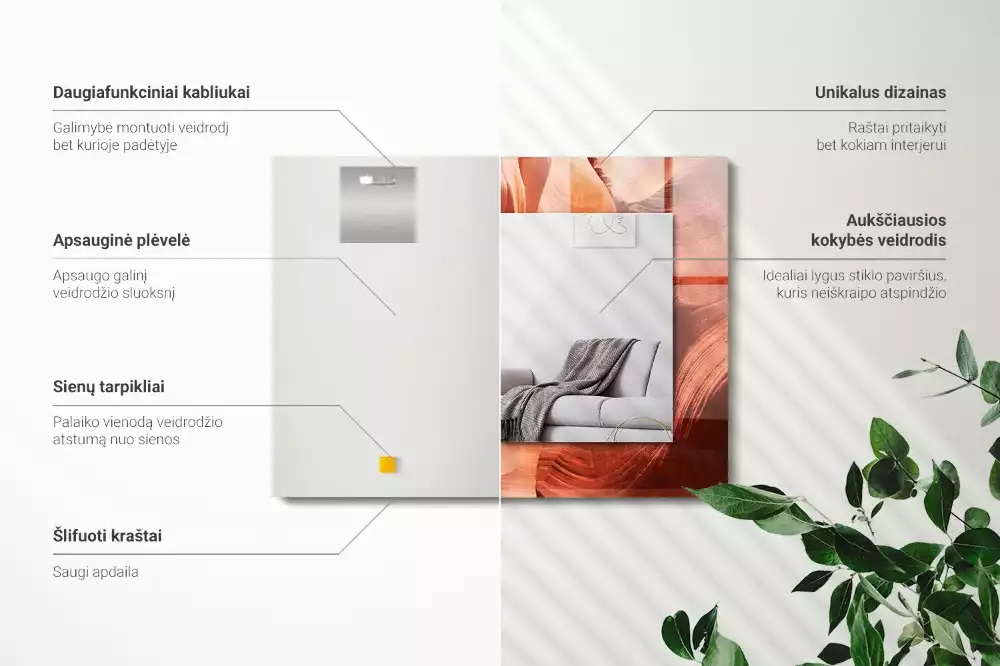 Lustro dekoracyjne z nadrukiem przedstawiającym kanion pustynny ze skalnymi formacjami