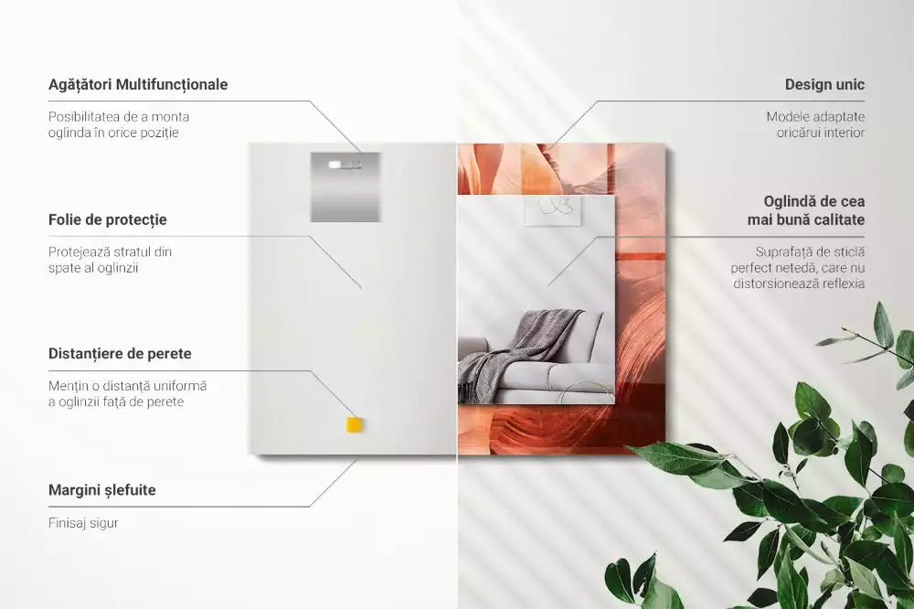 Lustro dekoracyjne z nadrukiem przedstawiającym kanion pustynny ze skalnymi formacjami