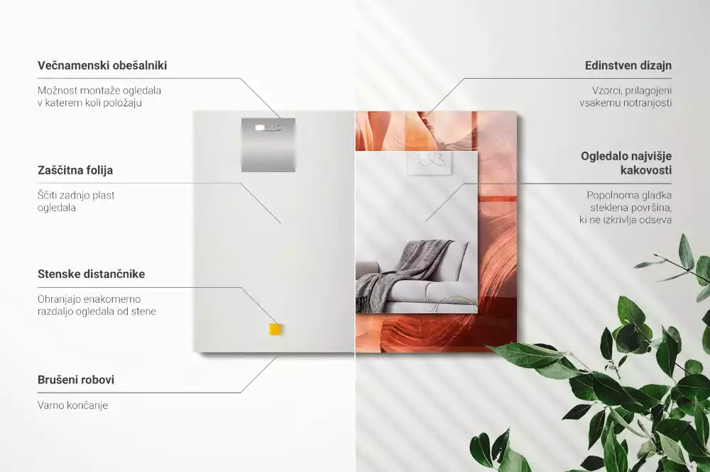 Lustro dekoracyjne z nadrukiem przedstawiającym kanion pustynny ze skalnymi formacjami