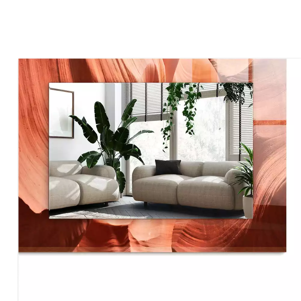 Lustro dekoracyjne z nadrukiem przedstawiającym kanion pustynny ze skalnymi formacjami