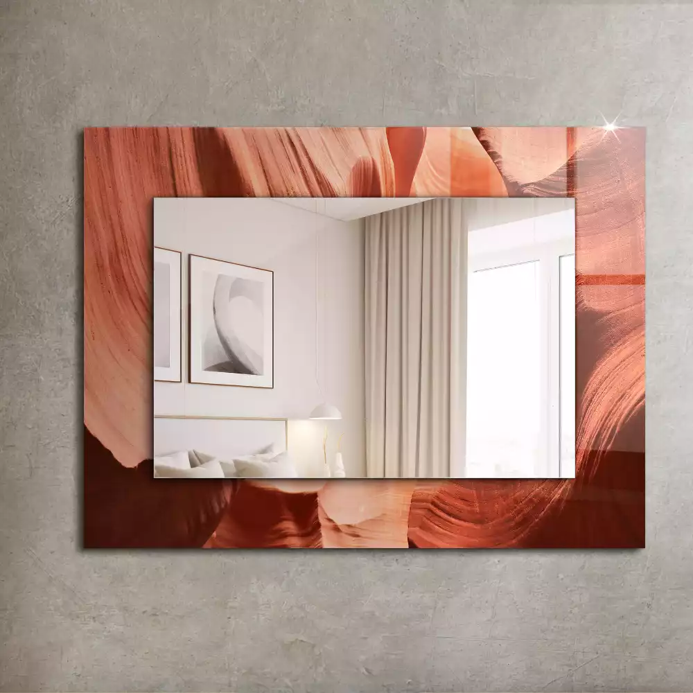 Lustro dekoracyjne z nadrukiem przedstawiającym kanion pustynny ze skalnymi formacjami