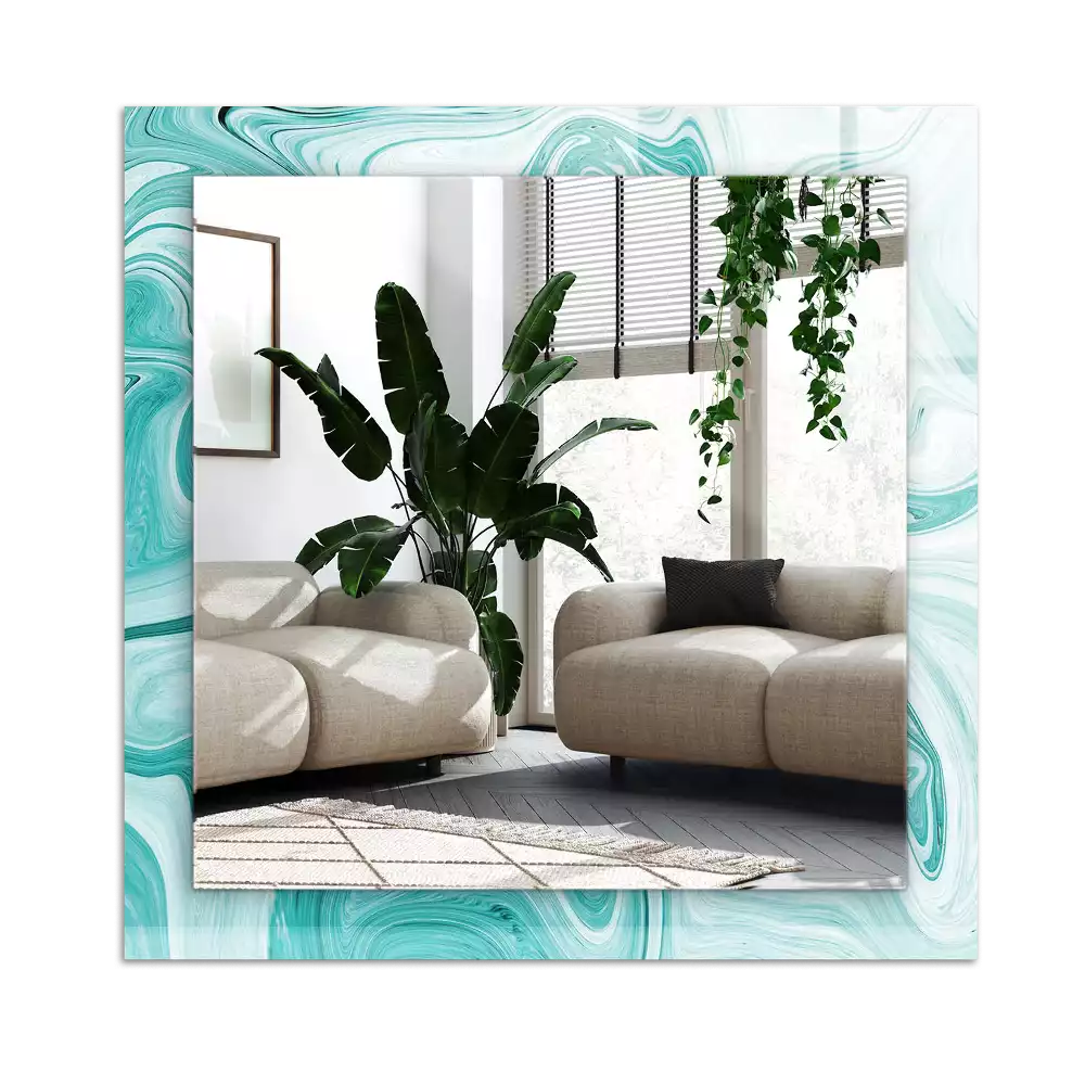 Lustro dekoracyjne prostokątne z abstrakcyjnym wzorem marmuru