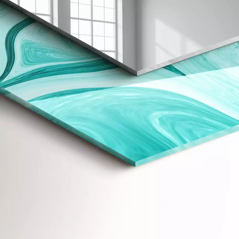 Lustro dekoracyjne prostokątne z abstrakcyjnym wzorem marmuru