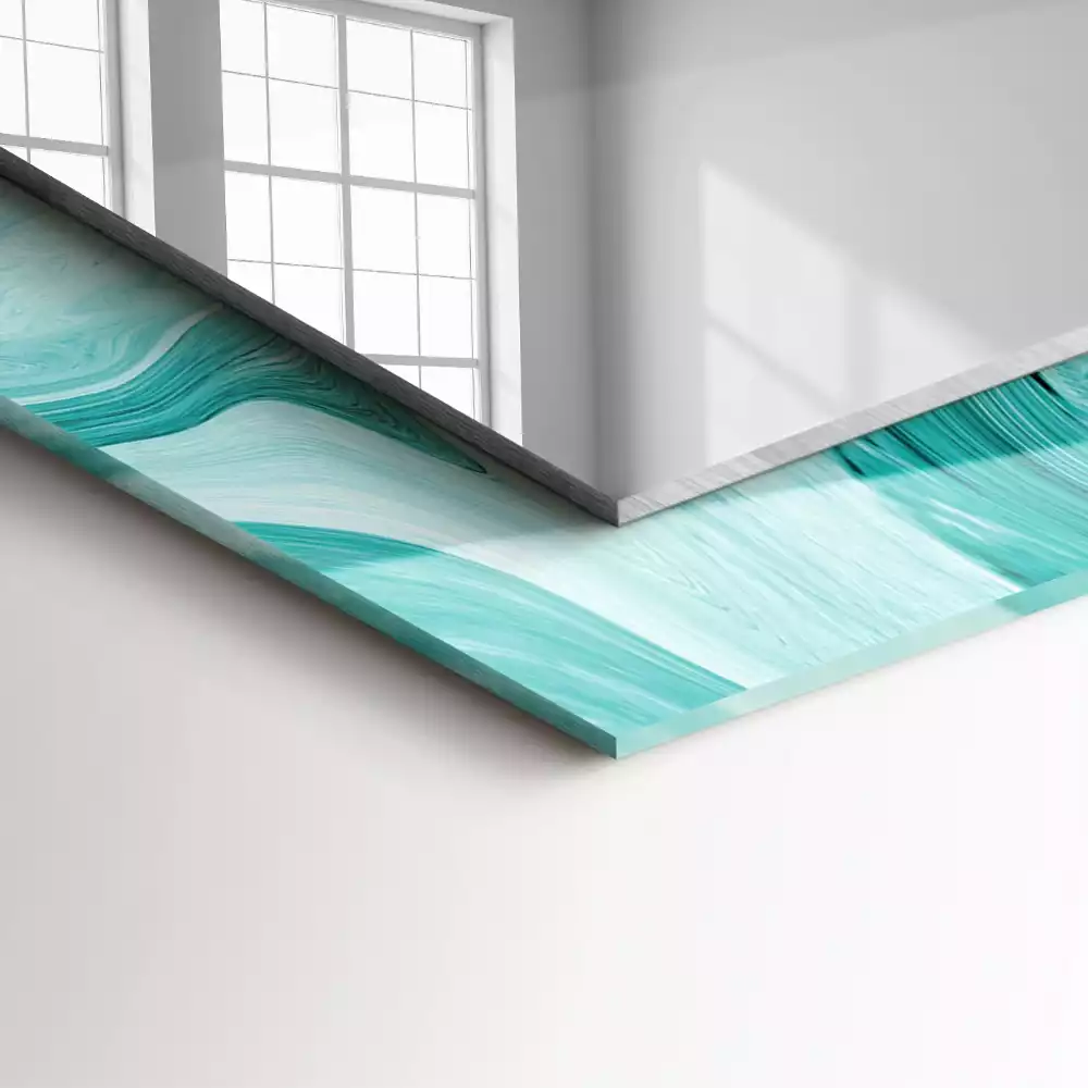 Lustro dekoracyjne prostokątne z abstrakcyjnym wzorem marmuru