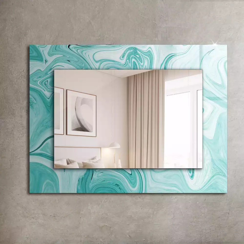 Lustro dekoracyjne prostokątne z abstrakcyjnym wzorem marmuru